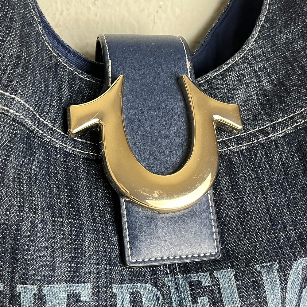 True Religion Denim Hobo Bag Y2K Blue Shoulder - Picture 8 of 14